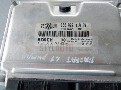 centralita de motor VW Passat EDC15P 1412 038906019ER 038 906 019 ER BOSCH 0281010704 0 281 010 704