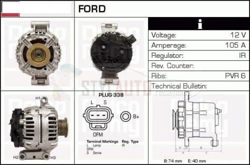 ALTERNADOR NUEVO FORD TRANSIT TOURNEO 2.0 0124415016 0124415030