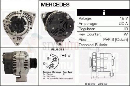 ALTERNADOR NUEVO MERCEDES VITO 2.3D 0 123 320 047 - 0 123 320 062 - 0986040170