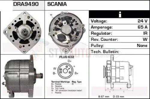 Alternador Scania 0120468131, 0986039490, CA1148IR