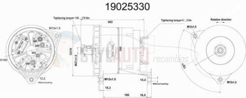 Alternador Mercedes-Benz Actros, Bus, 0120689530, 0120689535, 0120689571, 0986038290, CA1236IR