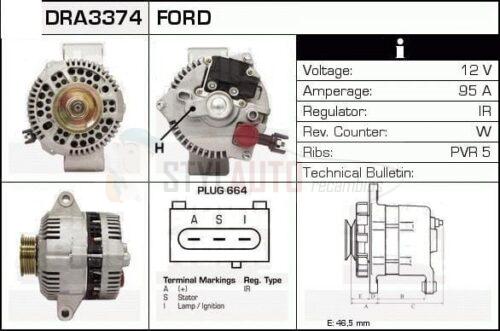 Alternador Ford Mondeo, 93BB-10300-FF, 93BB-10300FD, 93BB-10300FE, 97BB-10300BB, CA1034IR