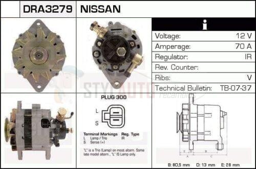 Alternador Nissan, JA769IR, LR170-417, LR170-417B, LR170-502, LR170-502B