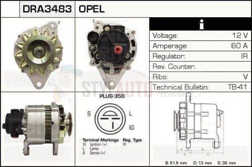 Alternador Opel, 120084, 897071-6110, LR160-446