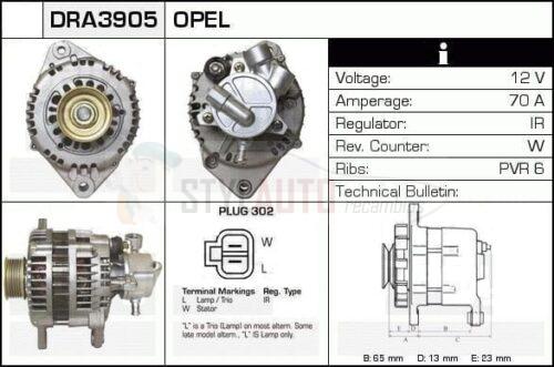 Alternador Opel, 897189-1122, JA1526IR, LR170-509, LR170-509C, LR170-509E