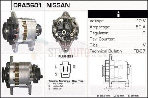 Alternador Nissan, 23100-16A00, JA573IR, LR150-401, LR150-423, LR150-79