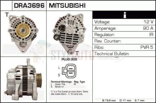 Alternador Mitsubishi, A3T14491, A3TA1191, MD317119